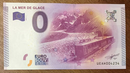 2015 BILLET 0 EURO SOUVENIR DPT 74 LA MER DE GLACE ZERO 0 EURO SCHEIN BANKNOTE PAPER MONEY - Private Proofs / Unofficial