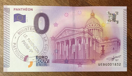 2015 BILLET 0 EURO SOUVENIR DPT 75 PANTHÉON + TAMPON ZERO 0 EURO SCHEIN BANKNOTE PAPER MONEY - Essais Privés / Non-officiels