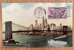 United States 19 New York City 1935 Brooklyn Bridge Ship - Brücken Und Tunnel