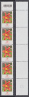 !a! GERMANY 2020 Mi. 3509 MNH Vert.STRIP(5) -coils- W/ Top Margin & Backside Number (50) - Flowers: Daylily - Neufs