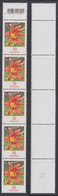 !a! GERMANY 2020 Mi. 3509 MNH Vert.STRIP(5) -coils- W/ Top Margin & Backside Number (55) - Flowers: Daylily - Neufs