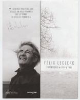 Félix Leclerc, Canada, Francs, 2 Dépliants De, 18 Pages, Chronologie De  1951 à 2002, Musée  ,île D'Orléans - Plakate & Poster