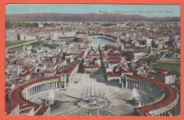 ITALIA - ITALY - ITALIE - 1918 - 2 X 2 + 1 C - Roma - Panorama Preso Dalla Cupola Di San Pietro - Viaggiata Da Roma Per - Panoramic Views