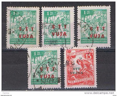 TRIESTE  B:  1949/53  SOPRASTAMPATI  -  5  VAL. US.  -  SASS. 8x4 + 79 - Oblitérés