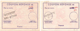 France - 2 Coupon-réponse Type Ex 10 - Griffe La Gavotte 13-971 & Gonesse Val D'Oise - IAS CRI IRC - Antwortscheine