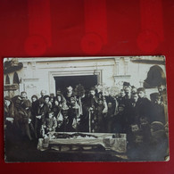 CARTE PHOTO MONASTIR SERVICE FUNEBRE CATHOLIQUE ORTHODOXE 1918 - Servië