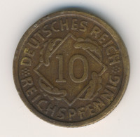 DEUTSCHES REICH 1924 A: 10 Reichsfennig, KM 40 - 10 Rentenpfennig & 10 Reichspfennig