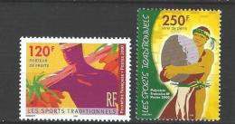 Polynésie YT 625 & 626 " Les Sports Traditionnels " 2000 Neuf** - Unused Stamps