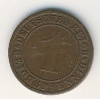 DEUTSCHES REICH 1930 F: 1 Reichspfennig, KM 37 - 1 Renten- & 1 Reichspfennig