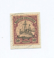 Deutsch Neuguinea 50 Pfg Kaiseryacht  Minr 14  Teilabschlag Finschhafen - German New Guinea