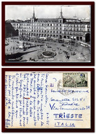 1955 Espana Spain Tarjeta De Plaza Mayor Madrid Usada A Sevilla Y Circulada A Italia Postcard - Sonstige & Ohne Zuordnung