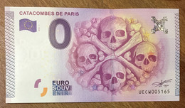 2015 BILLET 0 EURO SOUVENIR DPT 75 CATACOMBES DE PARIS ZERO 0 EURO SCHEIN BANKNOTE PAPER MONEY - Essais Privés / Non-officiels