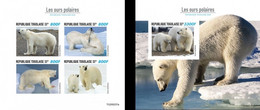 Togo 2020, Animals Polar Bears, 4val In BF+BF IMPERFORATED - Fauna ártica