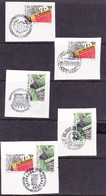 B01-192 5 Fragments Timbres N° 1089 1090 19-3-1994 - COB 2548 - Cachet Divers- La Wallonie & Le Jour - Presse - 1€ - Autres & Non Classés