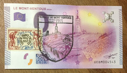 2015 BILLET 0 EURO SOUVENIR DPT 84 LE MONT-VENTOUX + TIMBRE ZERO 0 EURO SCHEIN BANKNOTE PAPER MONEY - Essais Privés / Non-officiels