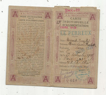 Carte Individuelle D'alimentation , 2 E Semestre 1919 ,charb. 19-20, Sucre 1920 , LE PERREUX , 1918 , 2 Scans , A - Zonder Classificatie