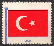 TURKEY - FLAG FLAGS Cinderella Label Vignette 1957 USA Henry Ellis Harris Philately Boston 1957 - Autres & Non Classés