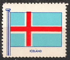 ICELAND Island - FLAG FLAGS Cinderella Label Vignette 1957 USA Henry Ellis Harris Philately Boston 1957 - Otros & Sin Clasificación