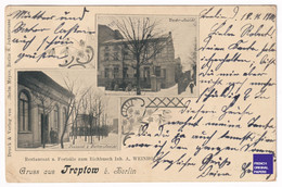 Rare Postcard - Carte Postale Allemande 1900 - Gruss Aus Treptow / Berlin - Restaurant Tanzsaal Weinhold D1-192 - Treptow