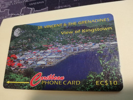 ST VINCENT & GRENADINES  GPT CARD   $ 10,- 52CSVB  VIEW OF KINGSTOWN             C&W    Fine Used  Card  **3379** - St. Vincent & Die Grenadinen