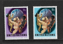 NATIONS-UNIES  1974 ANNEE DE LA POPULATION YVERT N°245/46  MNH** - Ungebraucht