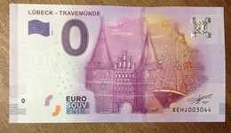 2016 BILLET 0 EURO SOUVENIR ALLEMAGNE DEUTSCHLAND LÜBECK - TRAVEMÜNDE ZERO 0 EURO SCHEIN BANKNOTE PAPER MONEY - [17] Fakes & Specimens