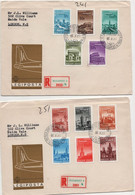 HONGRIE YT PA N° 279 A 289 SUR DEUX LETTRES RECOMMANDEE POUR L'ANGLETERRE - Storia Postale