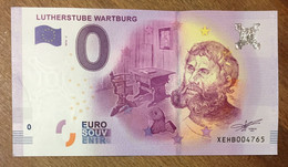2016 BILLET 0 EURO SOUVENIR ALLEMAGNE DEUTSCHLAND WARTBURG N°2 ZERO 0 EURO SCHEIN BANKNOTE PAPER MONEY - Specimen