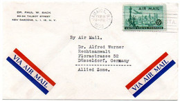 USA. Air Mail Service To Jamaïca, N-Y To Düsseldorf, Germany. Feb 2 / 1955 - Andere & Zonder Classificatie