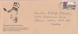 1980 Gambia Chimpanzee Research Project Commercial Cover YUNDUM AIRPORT To Ottawa Canada - Chimpanzés