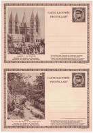 Entiers Postaux Non Découpés De Belgique (1932) Illustré Cathédrale De Tournai Et Le "trou Des Fées" De Virton (RR) - Christendom