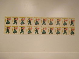 Cinderella ANTITUBERCOLOSI Blocco N. 20 Pezzi Use Christmas Seals Greetings 1956 - Autres & Non Classés