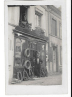 LE MERLERAULT (61) Carte Photo Devanture De Commerce A VALEMBRAS Harnais Animation - Le Merlerault