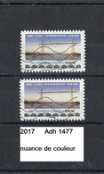 Variété Adhésif De 2017 Oblitéré Y&T N° Adh 1477 Nuance - Used Stamps