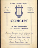Programme Concert De La Lyre Industrielle - Oyonnax 6 Et 7 Avril 1948 - 12,5 X 16 Cm Plié - Programme