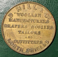 1800's English Merchant's Publicity Token "D. Hill & Co. Woolen Manufacturers Drapers Hosiers Tailors (Quality) - Professionals/Firms