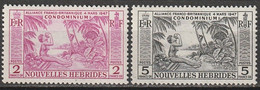 Nouvelles-Hébrides N° 184, 185 * - Unused Stamps