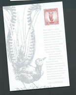 Australia 1991 One Shilling Large Lyre Bird 1932 Issue Proof Reprint On Official APO Replica Card 20 , Verso Stain - Probe- Und Nachdrucke