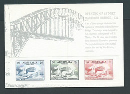 Australia 1991 Sydney Harbour Bridge 1932 Issue Proof Reprint On Official APO Replica Card 23 - Proofs & Reprints