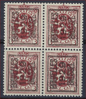 Heraldieke Leeuw Nr. 278 Blok Van 4 TYPO PREO Nr. 202F -DUBBELDRUK BRUXELLES 1929 BRUSSEL 3 X ** MNH In Goede Staat ! - Typo Precancels 1929-37 (Heraldic Lion)