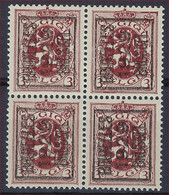 Heraldieke Leeuw Nr. 278 Blok Van 4 TYPO PREO Nr. 202F -DUBBELDRUK BRUXELLES 1929 BRUSSEL 3 X ** MNH In Goede Staat ! - Typos 1929-37 (Heraldischer Löwe)