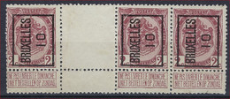 RIJKSWAPEN Nr. 82 TYPO PREO Nr. 15A  BRUSSEL 10 BRUXELLES Met TUSSENPANEEL En In Goede Staat ! - Typos 1906-12 (Wappen)