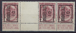 RIJKSWAPEN Nr. 82 TYPO PREO Nr. 15A  BRUSSEL 10 BRUXELLES Met TUSSENPANEEL En In Goede Staat ! - Typos 1906-12 (Armoiries)