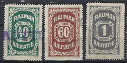 Finland Railway Rauman Complete Set Of 3 Stamps.No.4-6 Very Fine .Used. - Parcel Post