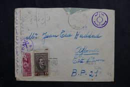 LIBAN - Enveloppe De Tyr Pour La Côte D'Ivoire En 1943 Avec Contrôles Postaux - L 72240 - Storia Postale