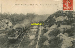 35 St Germain Sur Ille, Passage Du Train Dans Les Vallées, Beau Plan D'une Vieille Locomotive, 1908 - Saint-Germain-sur-Ille