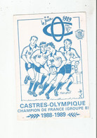 CASTRES OLYMPIQUE CHAMPION DE FRANCE GROUPE B 1988 1989 (ILLUSTRATION DE MARCHAL) - Rugby