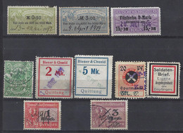 Old Germany Lot Of 10 Revenue Stamps.Revenues - Fiscales