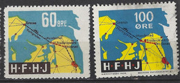 Denmark Local Railway Parcel Post,H.F.H.J. 2 Stamps. .Trains/Railways/Eisenbahnmarken - Fiscali