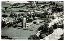 Ref 1405 - 1969 Real Photo Aerial View Postcard - St Peter & St Paul  & Houses - Lavenham Suffolk - Otros & Sin Clasificación